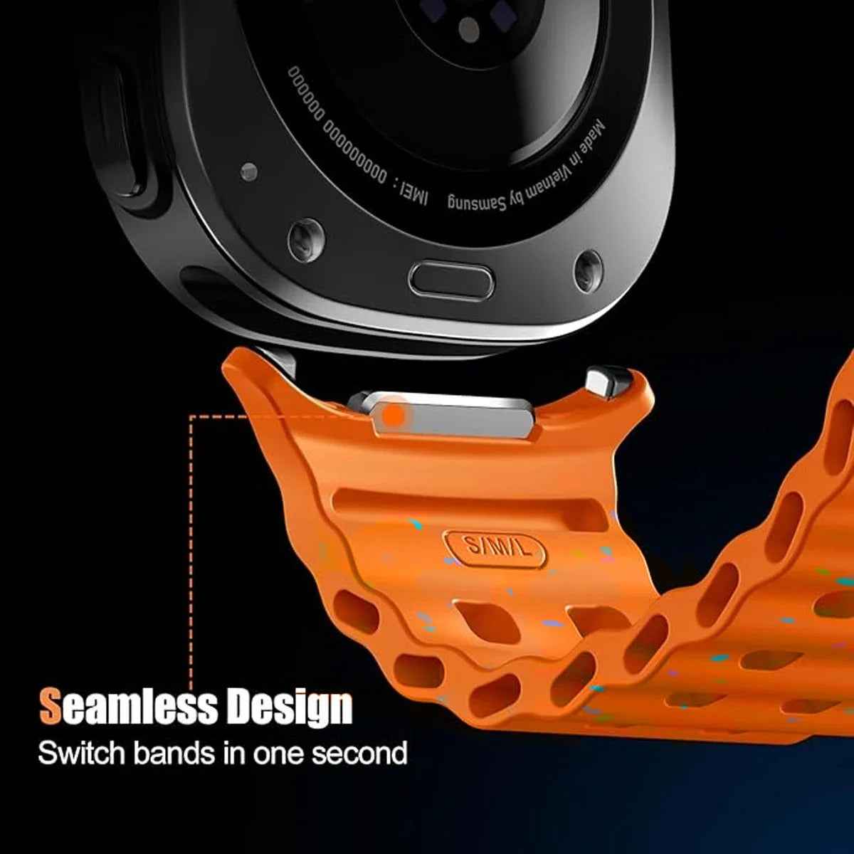 Ocean Silicone Samsung Galaxy 7 Ultra Watch Band 47MM