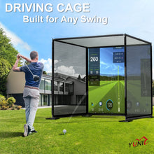 Load image into Gallery viewer, YUNIC Golf Driving Cage with Metal Frame and Simulator Impact Screen
