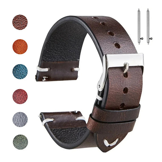 OnePlus Watch Oil Wax Leather Band, Stitched, Quick Release