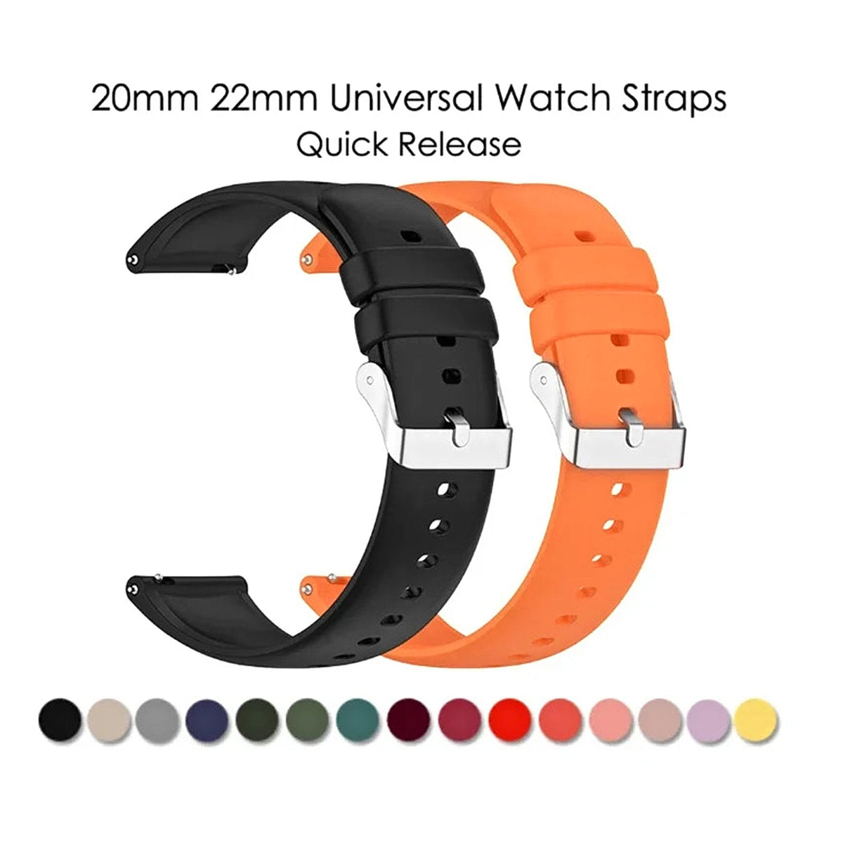 OnePlus Watch Grooved Silicone Band, Quick Release, 13 Colors