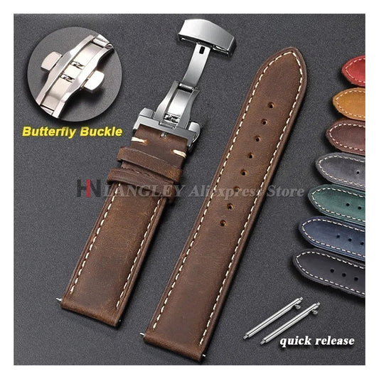 OnePlus Watch Genuine Leather Band with Butterfly Buckle
