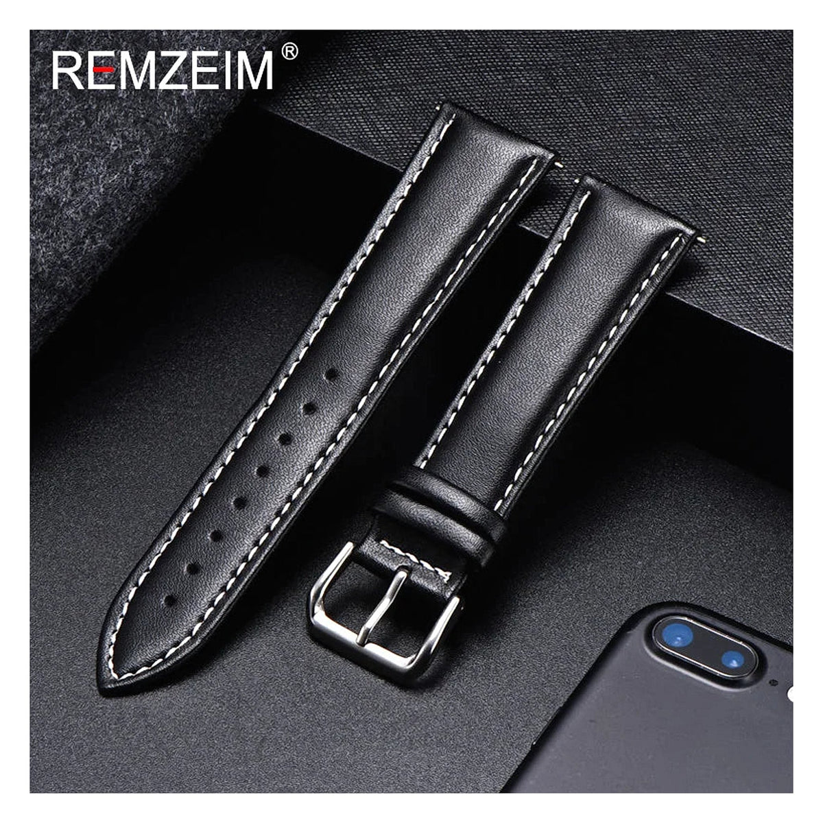 OnePlus Watch Soft Calfskin Band, Plain or White Stitching