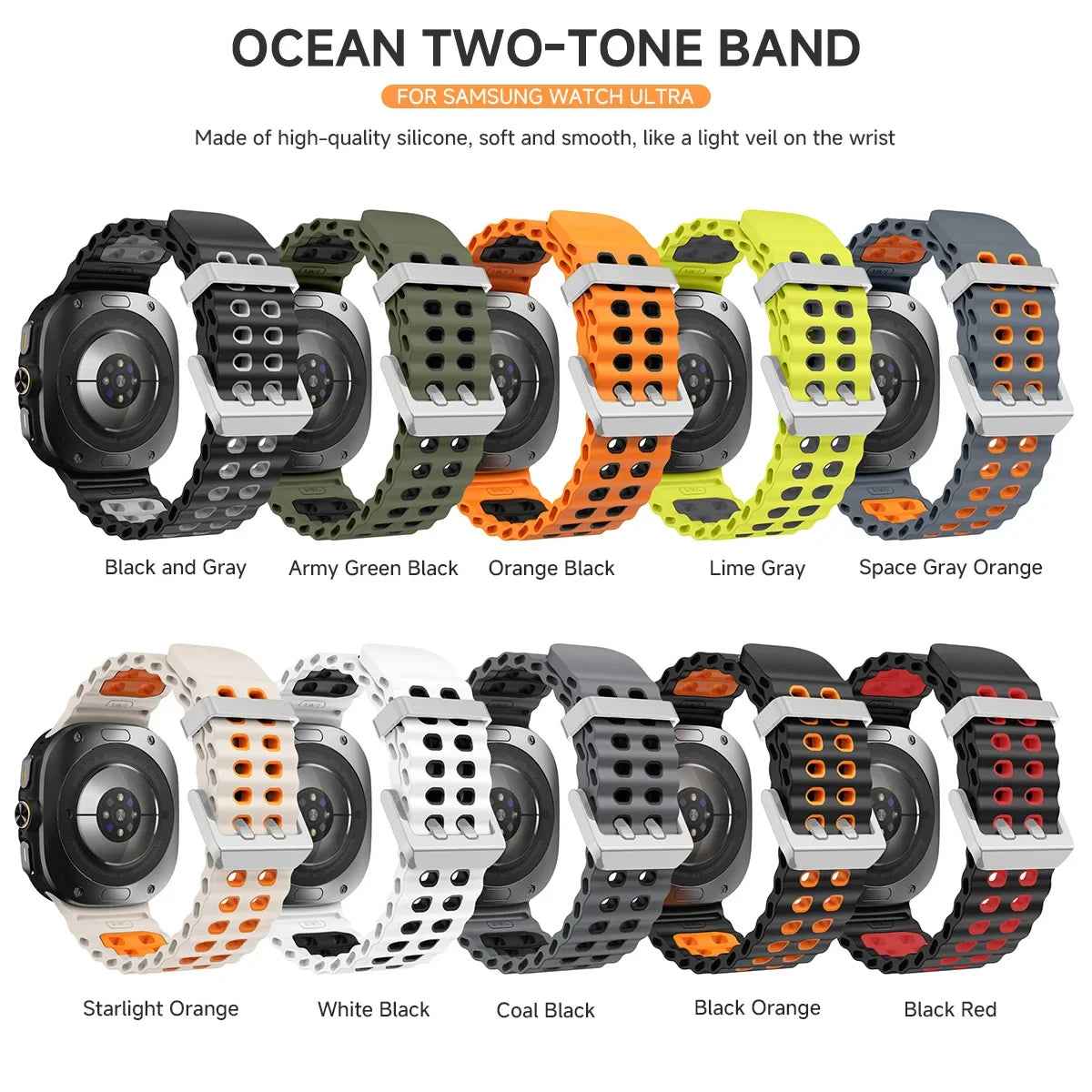 Silicone Samsung Galaxy 7 Ultra Watch Band 47MM