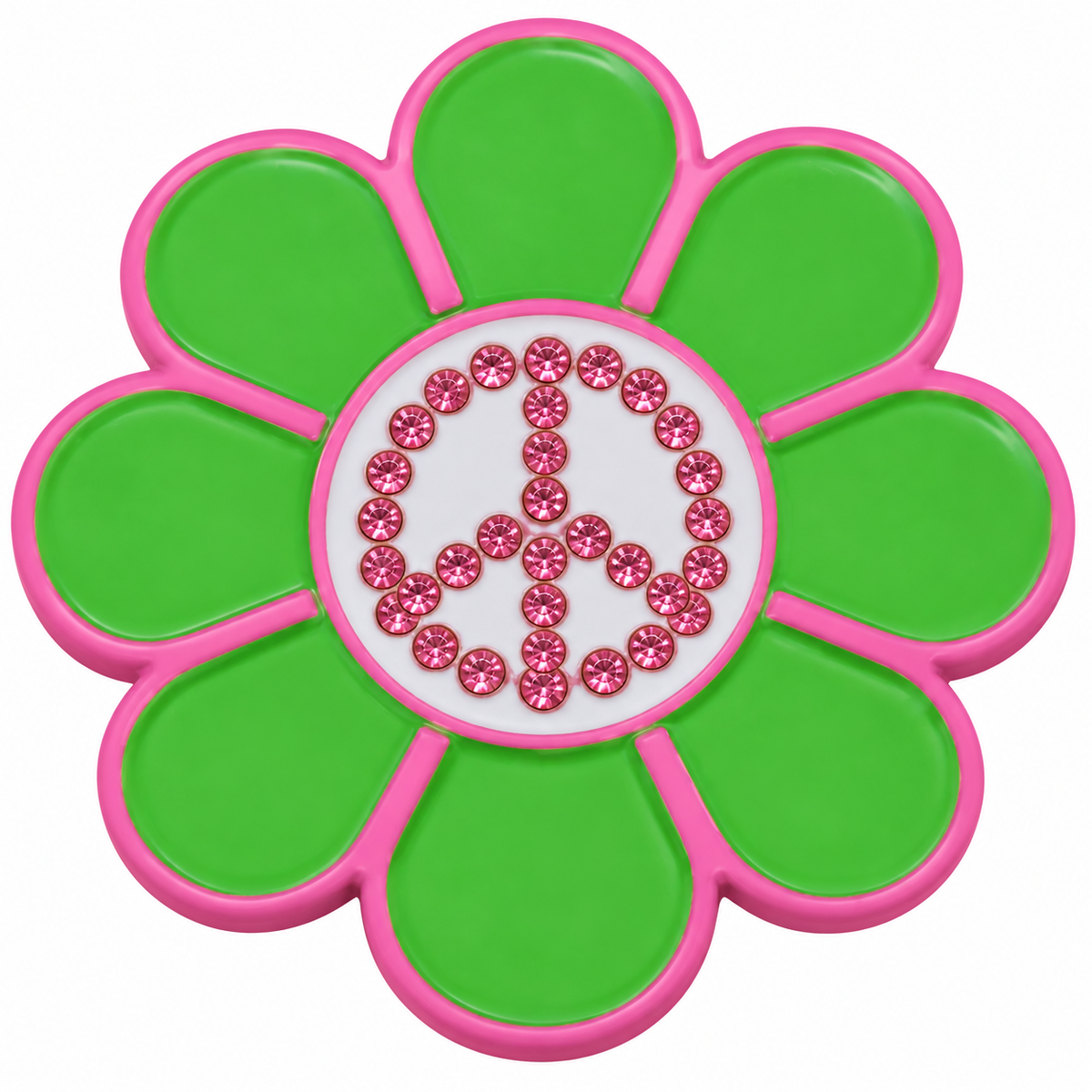 Peace Sign Flower Crystal Ball Marker & Hat Clip by ReadyGOLF