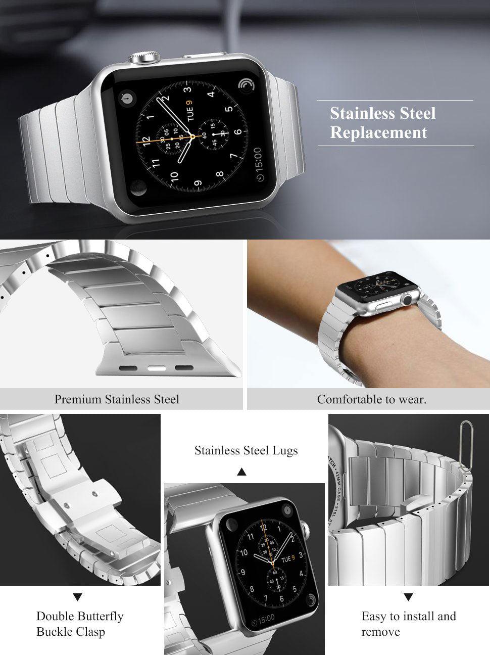 Stainless Steel Strap Apple Watch Series 11/10/9/8/7/6/5/4/ SE / Ultra 1/2/3