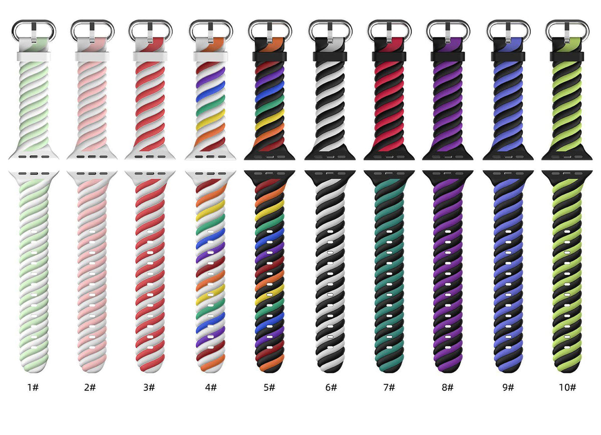 Rubber  Rainbow Apple Watch Band Series 11/10/9/8/7/6/5/4/ SE / Ultra 1/2/3
