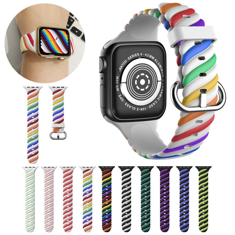 Rubber  Rainbow Apple Watch Band Series 11/10/9/8/7/6/5/4/ SE / Ultra 1/2/3