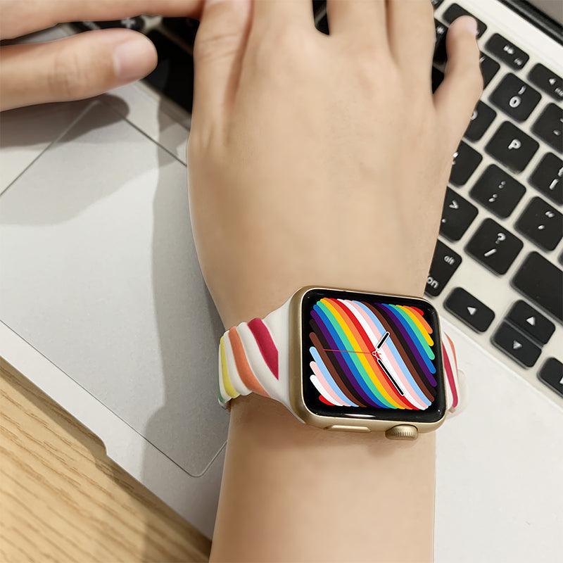 Rubber  Rainbow Apple Watch Band Series 11/10/9/8/7/6/5/4/ SE / Ultra 1/2/3
