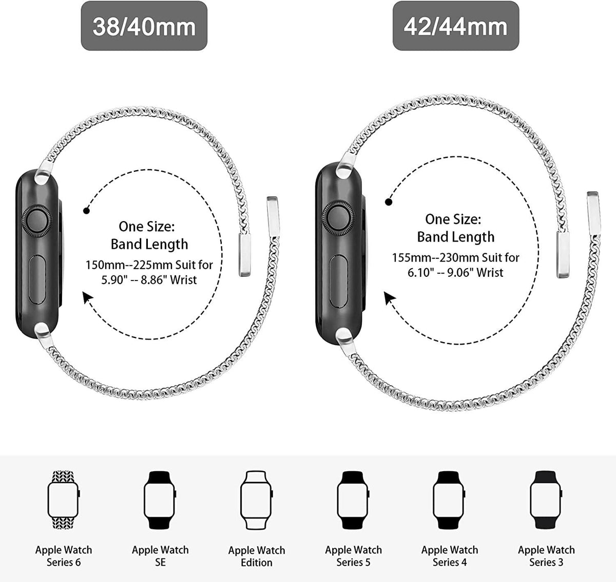 Steel Apple Watch Band Series 11/10/9/8/7/6/5/4/ SE / Ultra 1/2/3