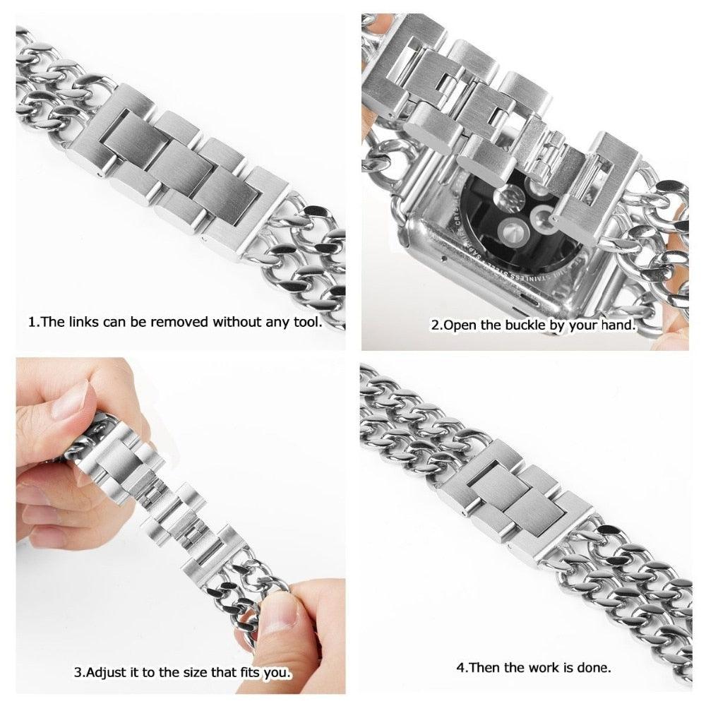 Stainless Steel Strap Apple Watch Series 11/10/9/8/7/6/5/4/ SE / Ultra 1/2/3