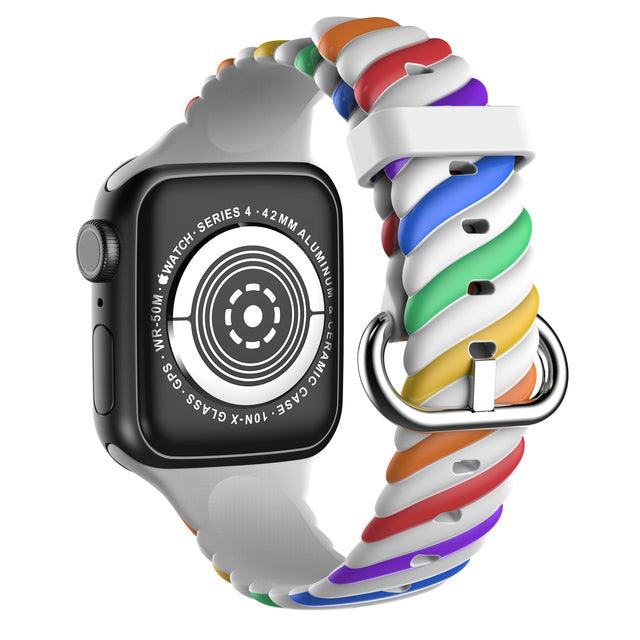 Rubber  Rainbow Apple Watch Band Series 11/10/9/8/7/6/5/4/ SE / Ultra 1/2/3