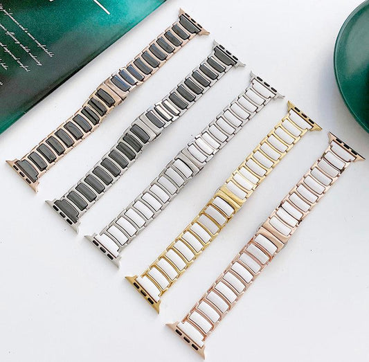 Ceramic Stainless Steel Apple Watch Band – Series 1–11 & Ultra 1–3
