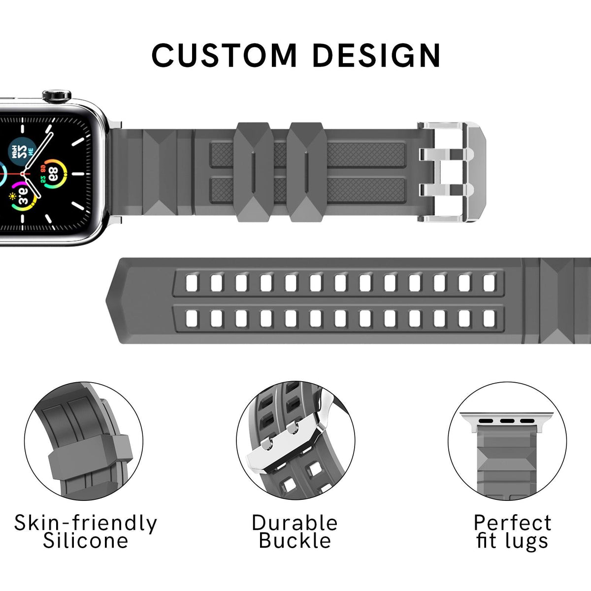 Silicone Apple Watch Band Series 11/10/9/8/7/6/5/4/ SE / Ultra 1/2/3