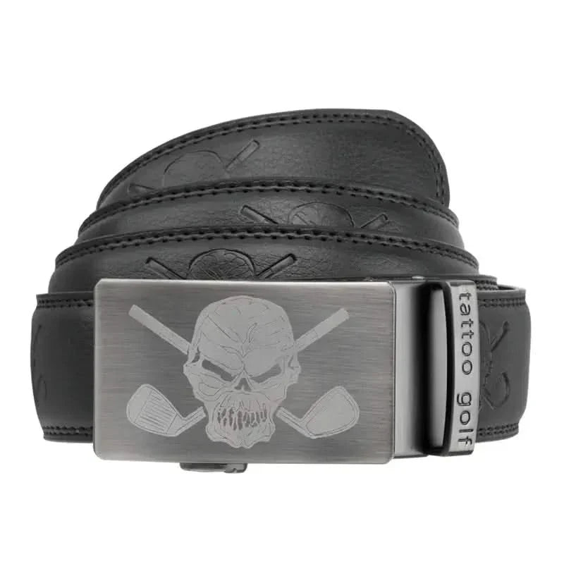 Leather Ratchet Belt - One Size Fits Most (Black)