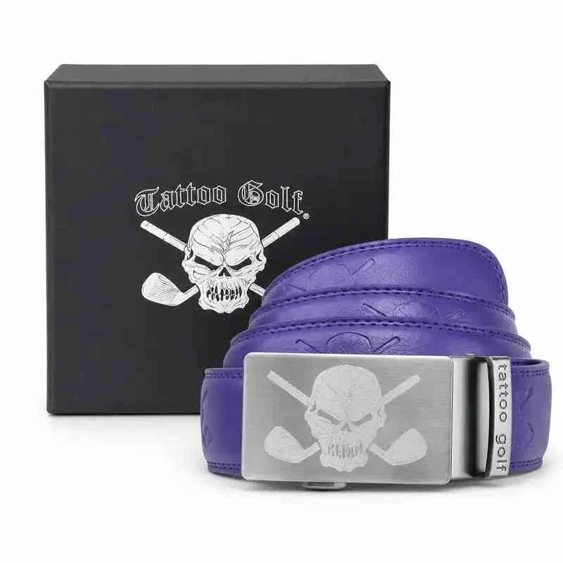 Leather Ratchet Belt - One Size Fits Most (Purple)