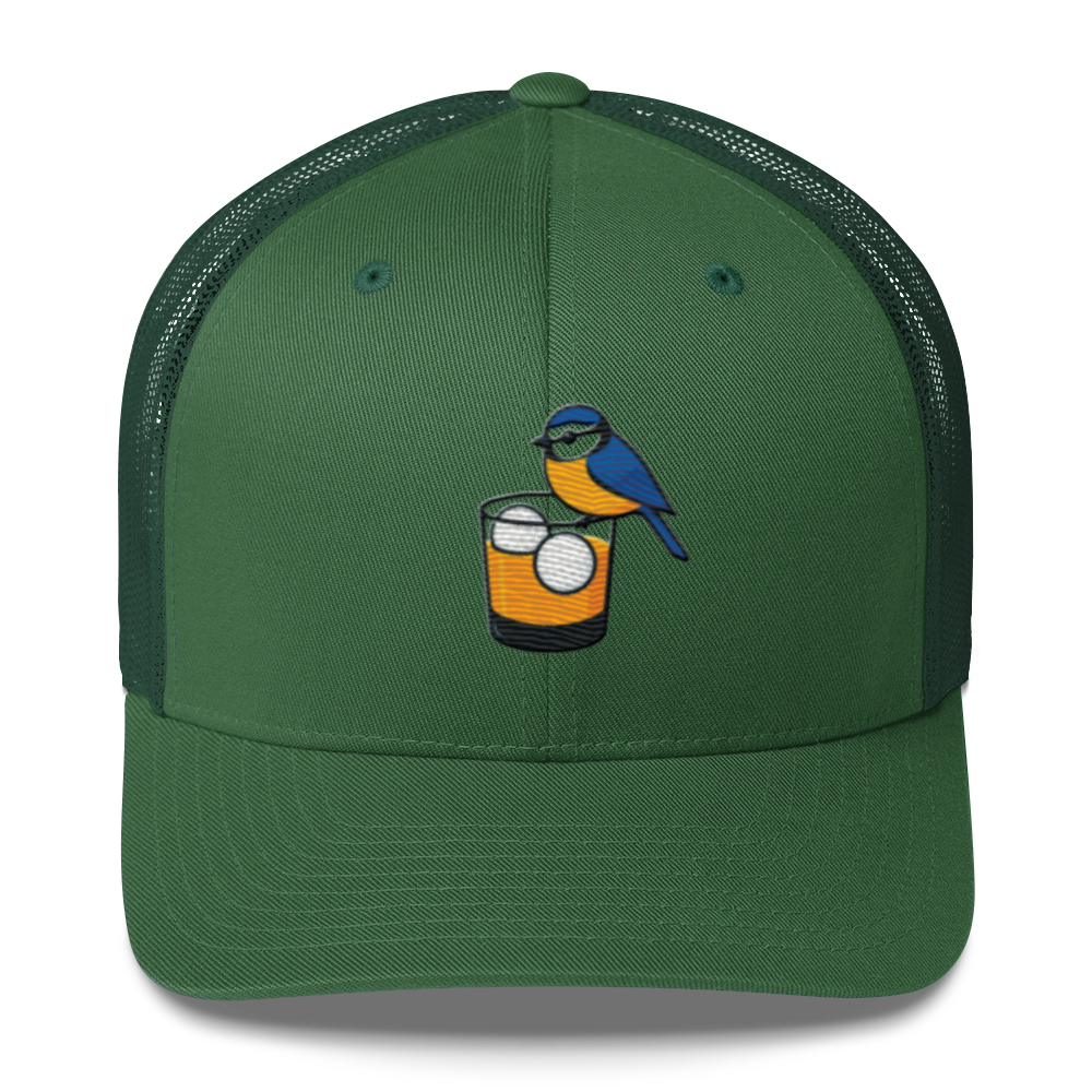 Birdie Juice golf trucker hat front view