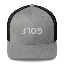 Load image into Gallery viewer, Upside Down Golf Trucker Cap - White Logo
