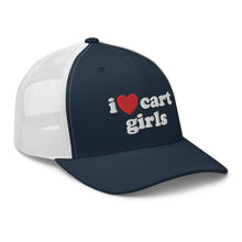 Load image into Gallery viewer, I Love Cart Girls Trucker Hat
