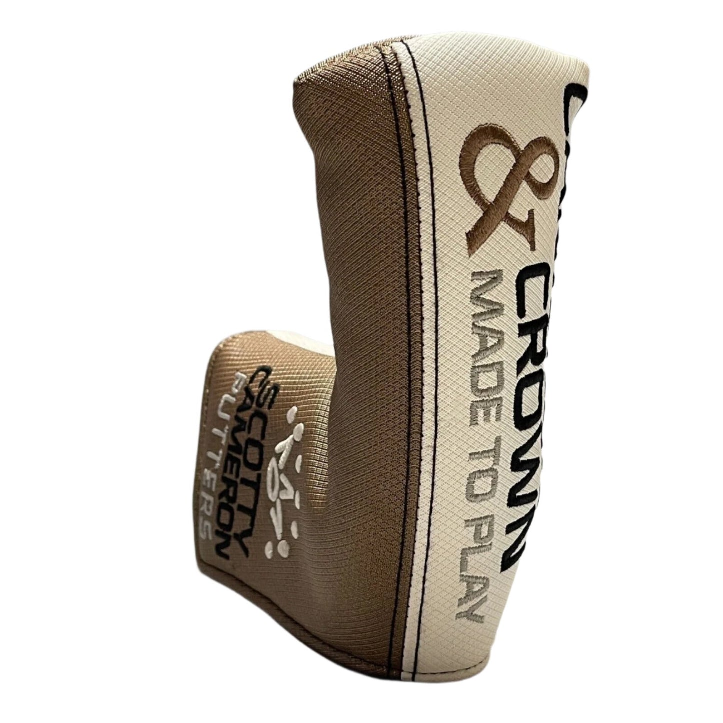 Scotty Cameron - Cameron & Crown "Made to Play" White/Brown Blade Putter Headcover