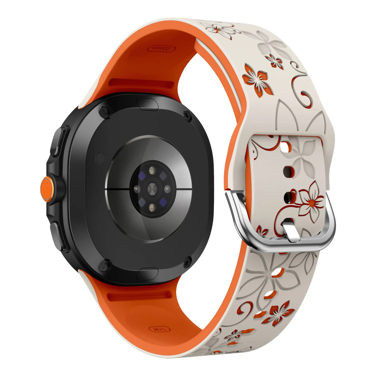 Samsung Galaxy Floral Engraved Silicone Watch Band For 20mm