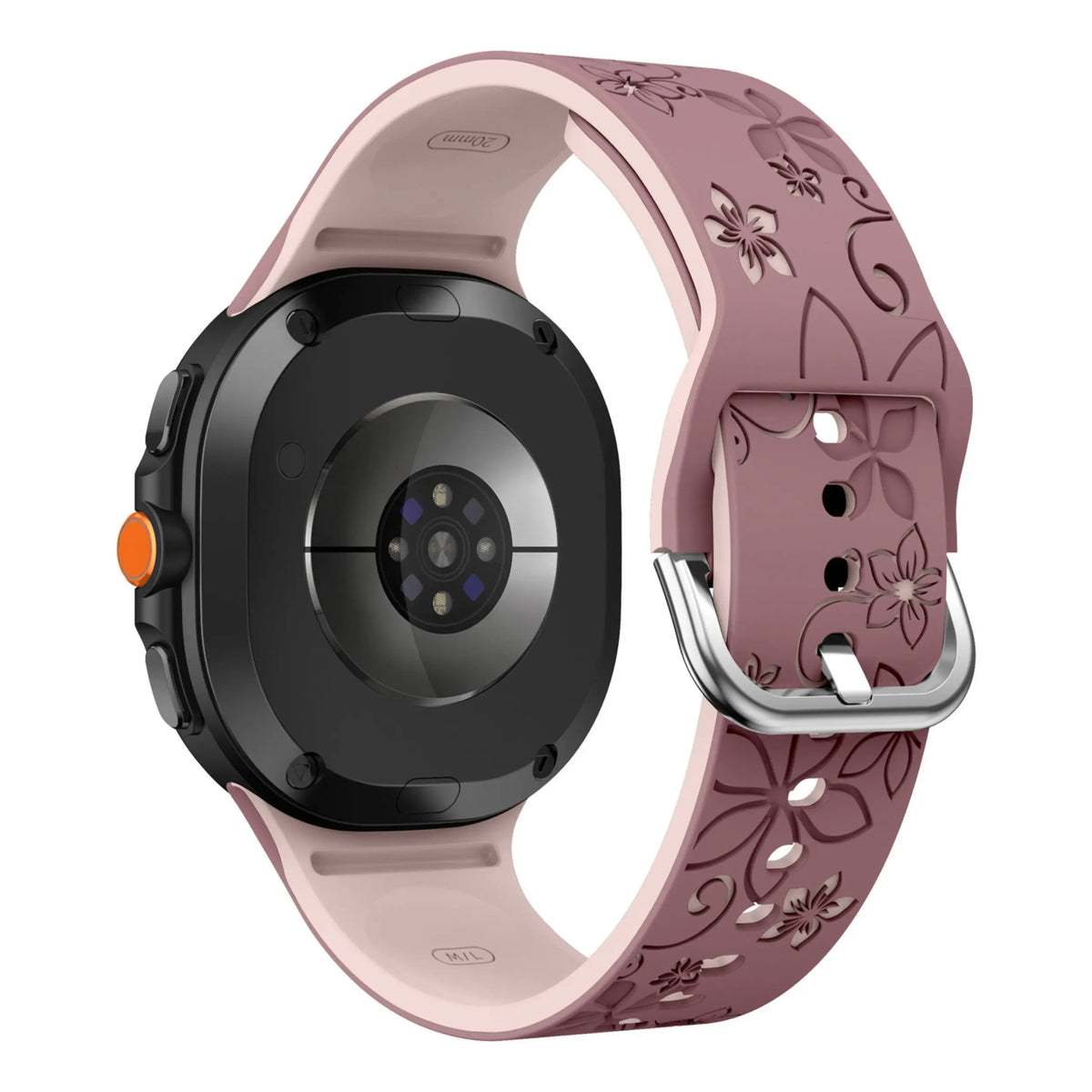 Samsung Galaxy Floral Engraved Silicone Watch Band For 20mm