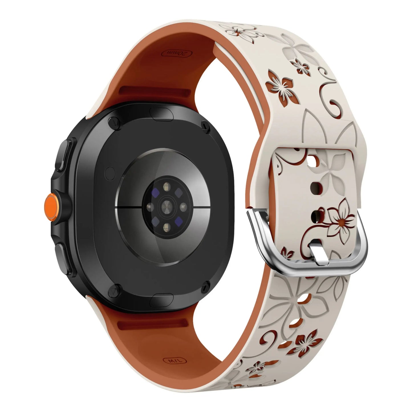 Samsung Galaxy Floral Engraved Silicone Watch Band For 20mm