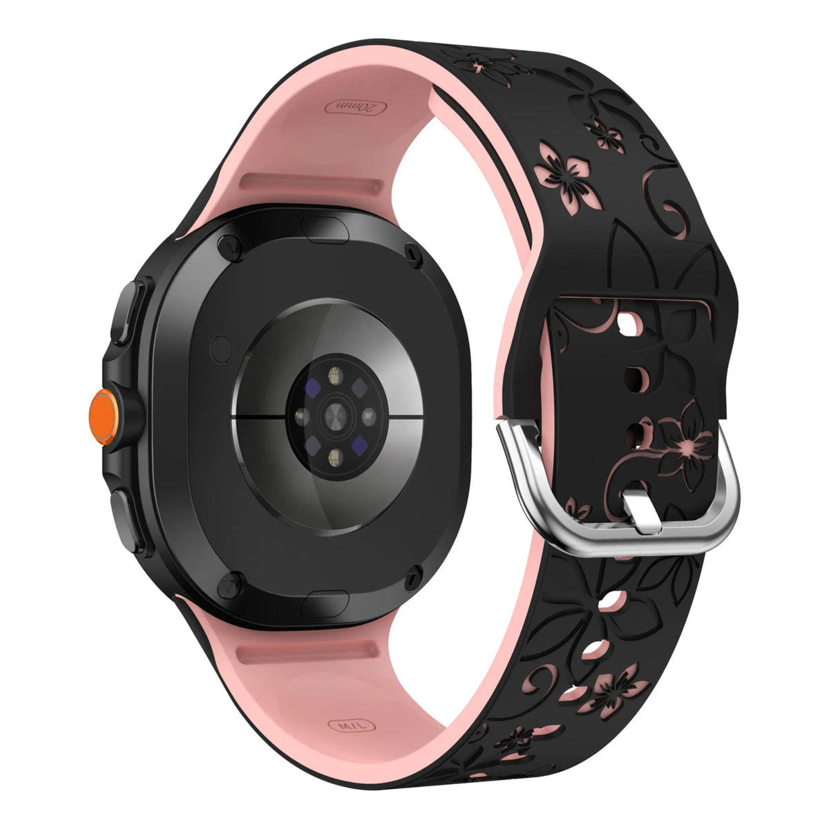 Samsung Galaxy Floral Engraved Silicone Watch Band For 20mm