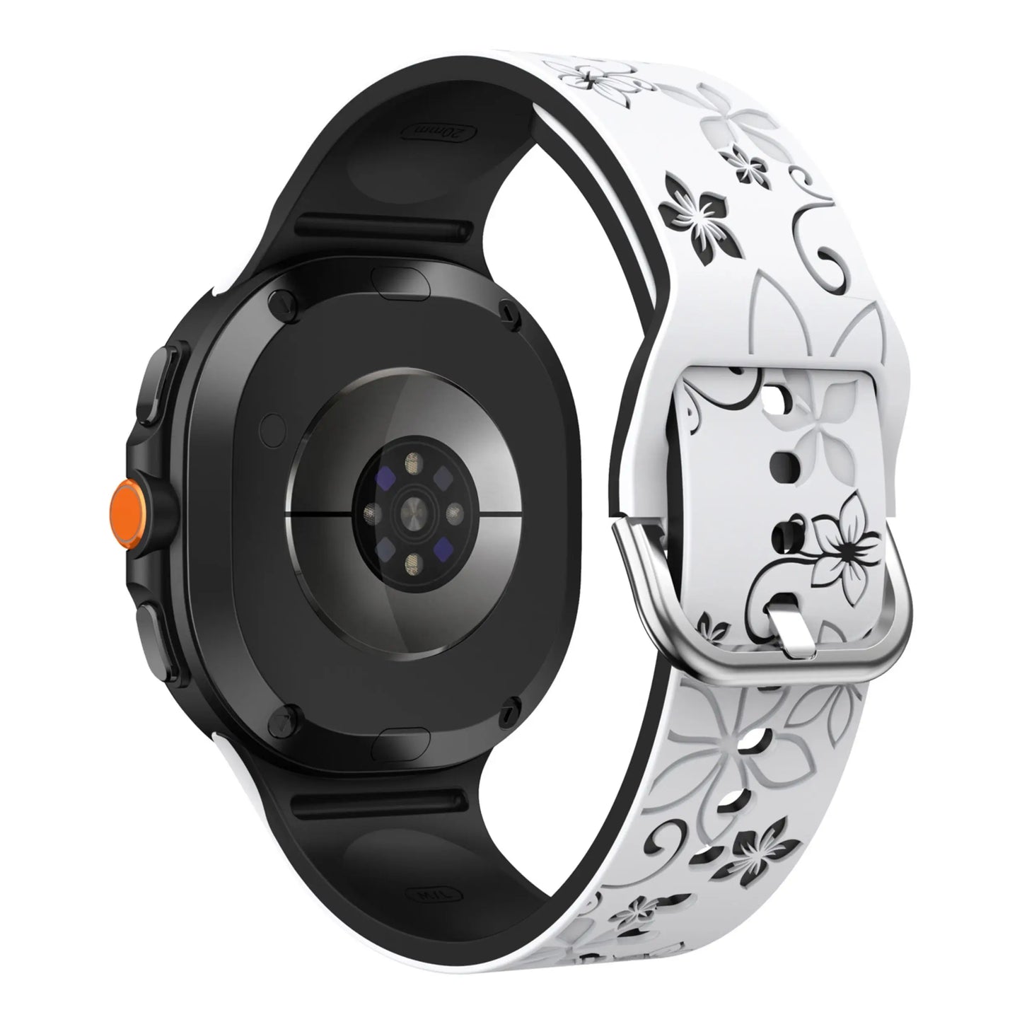 Samsung Galaxy Floral Engraved Silicone Watch Band For 20mm