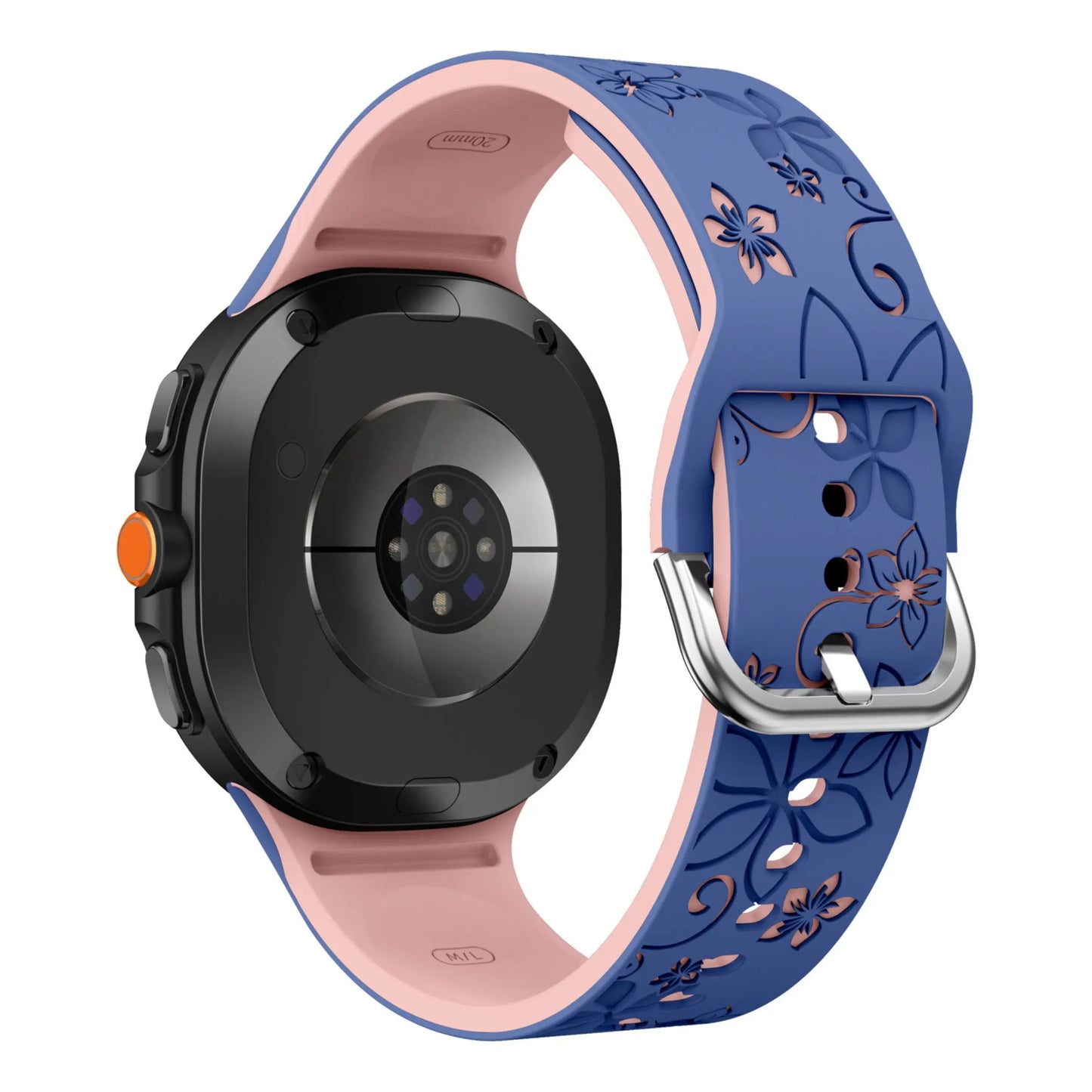 Samsung Galaxy Floral Engraved Silicone Watch Band For 20mm