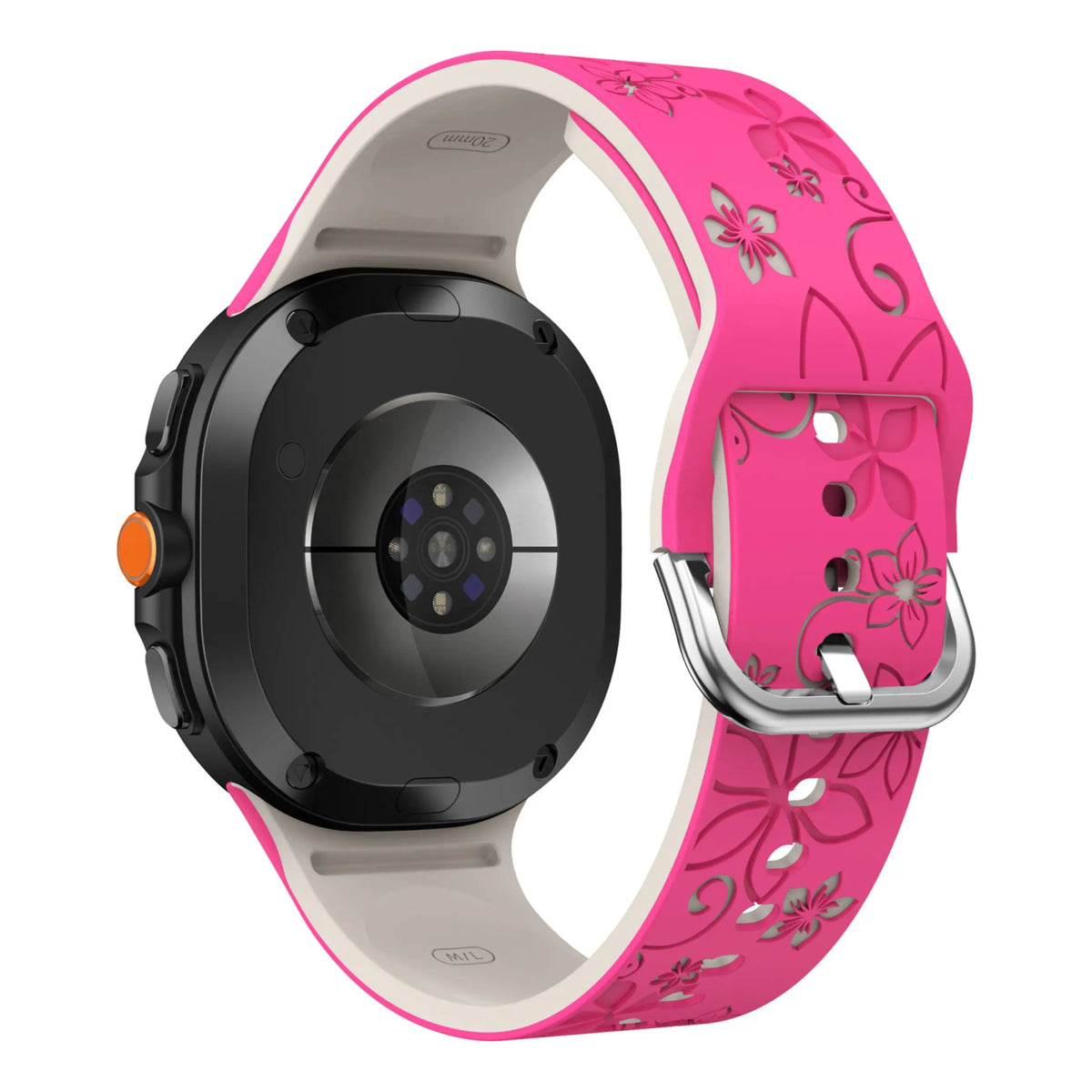 Samsung Galaxy Floral Engraved Silicone Watch Band For 20mm