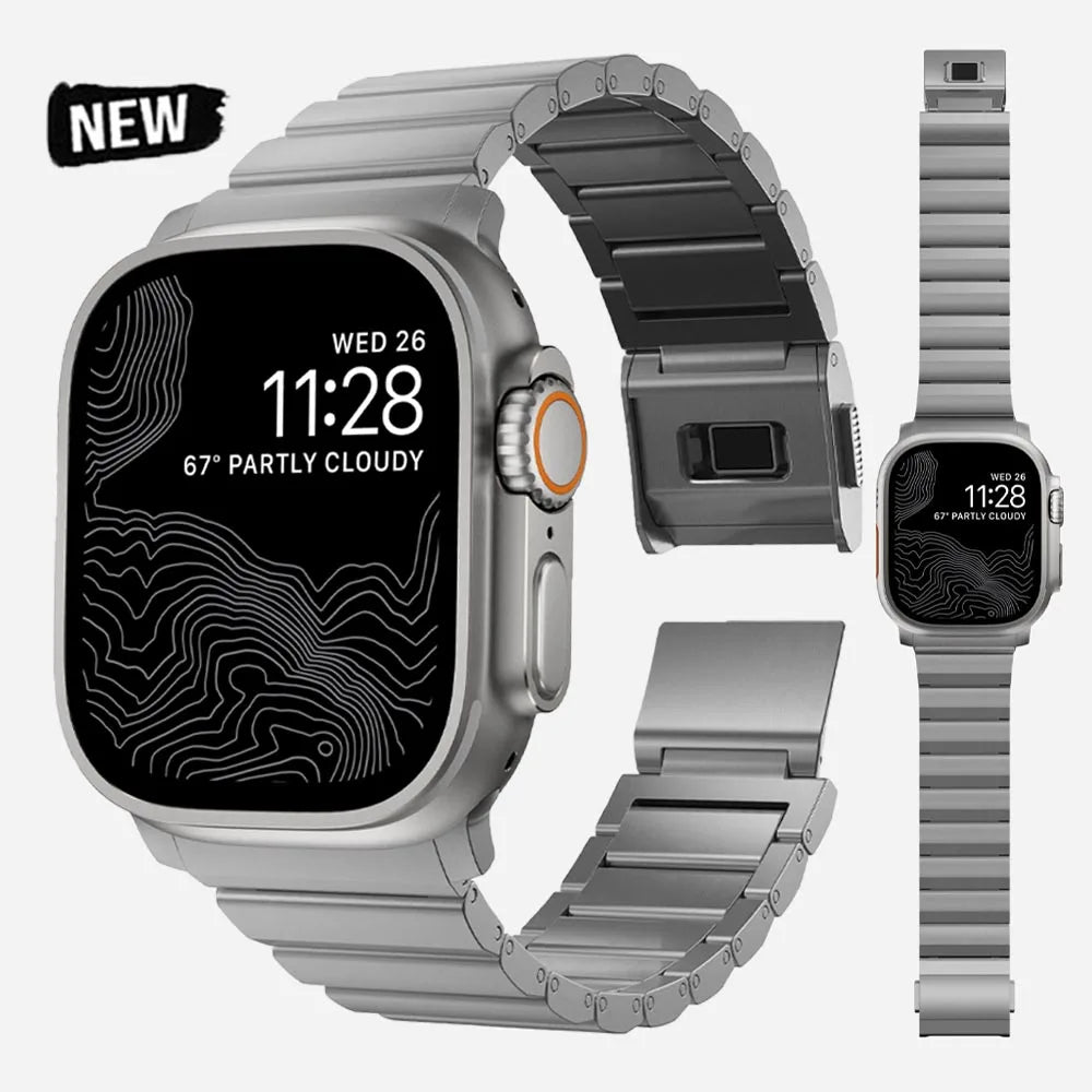 Luxury Steel Strap for Apple Watch Band Series 10/9/8/7/6/5 SE / Ultra 8 1/2