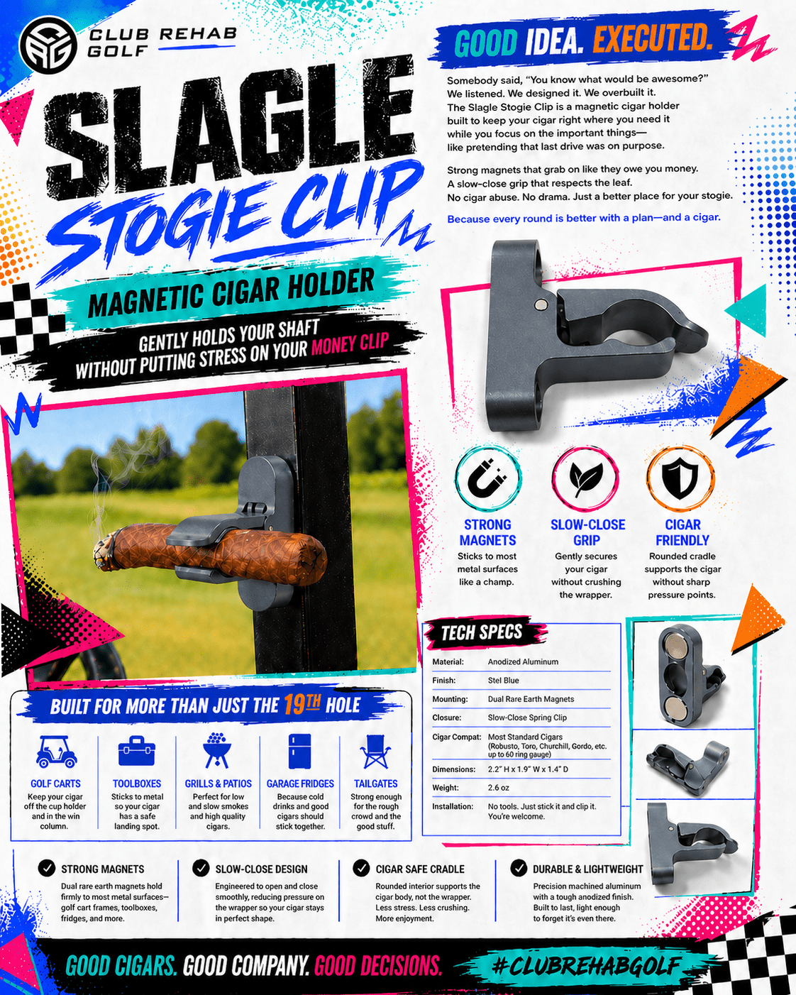 Slagle Stogie Clip Magnetic Cigar Holder