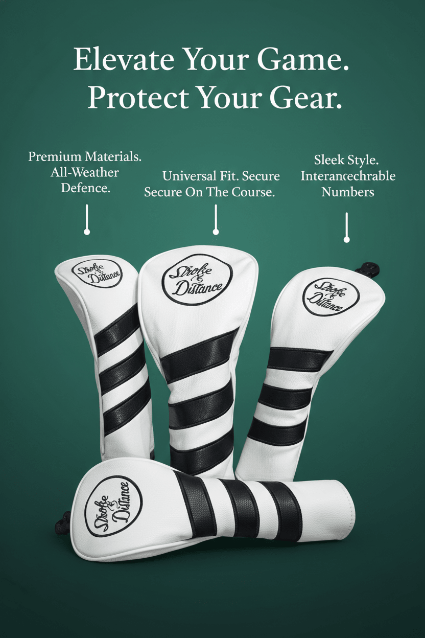 Stroke & Distance Golf Head Cover: Premium Protection, Stylish Design, Perfect Fit!