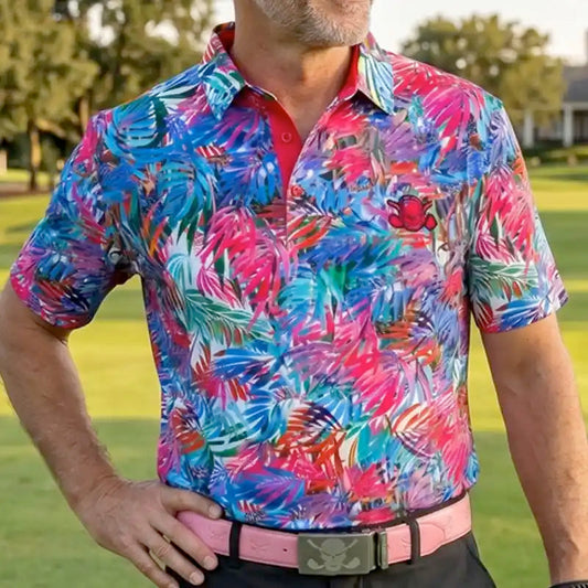 Summertime Cool-Stretch Men's Golf Shirt (Multicolor)