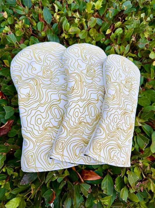 Topographic Edition - Pure White / Embroidered Sunrise Gold