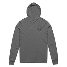 Load image into Gallery viewer, Shield Logo Hooded long-sleeve tee - Black Logo
