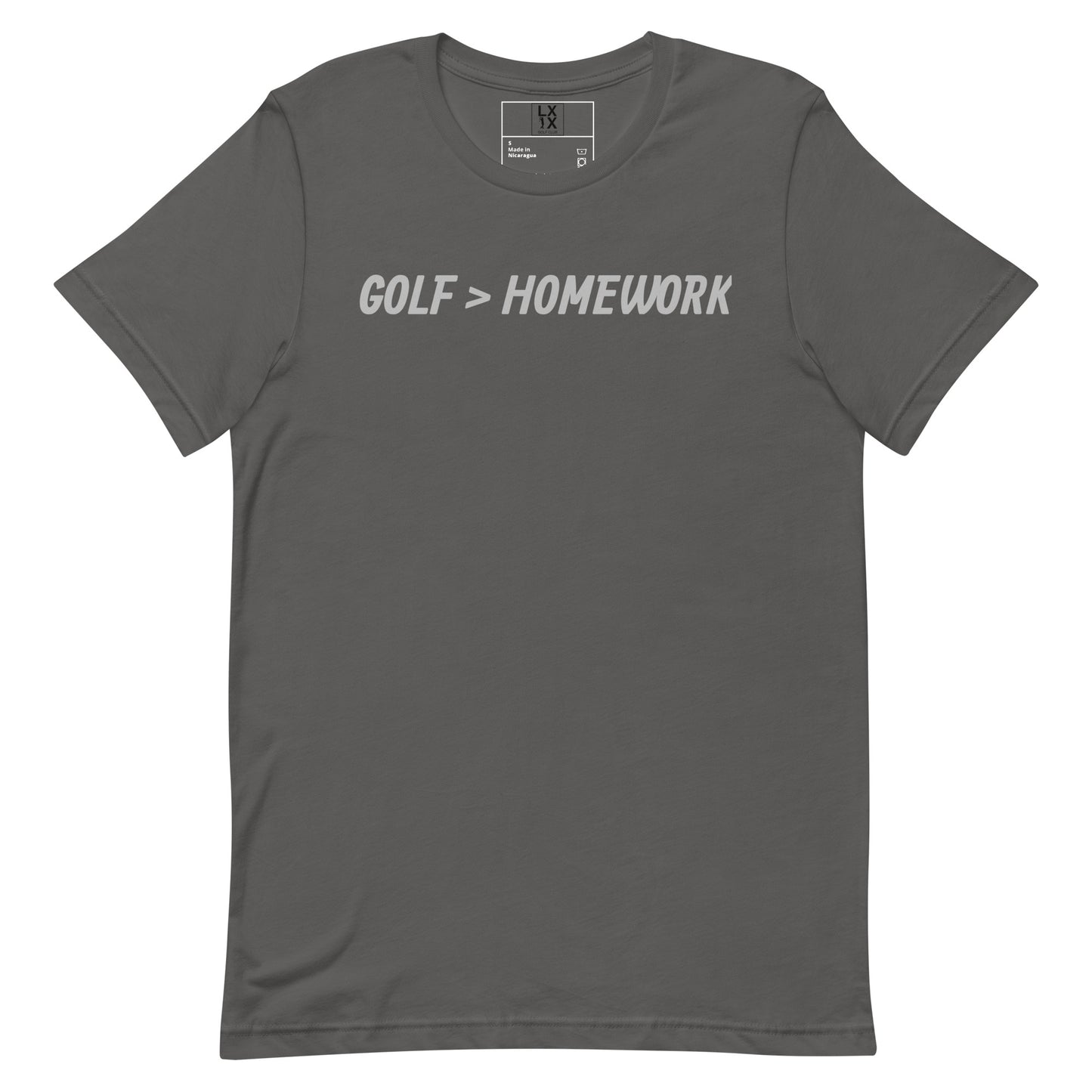 Golf > Homework Unisex t-shirt - Silver Logo
