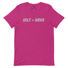 Load image into Gallery viewer, Golf &gt; Work Unisex t-shirt - Silver Logo
