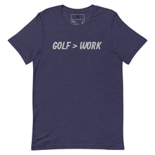 Load image into Gallery viewer, Golf &gt; Work Unisex t-shirt - Silver Logo
