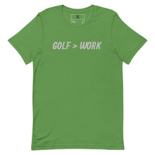 Load image into Gallery viewer, Golf &gt; Work Unisex t-shirt - Silver Logo
