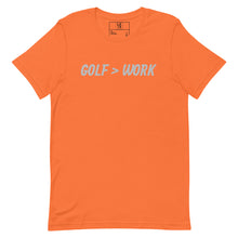 Load image into Gallery viewer, Golf &gt; Work Unisex t-shirt - Silver Logo
