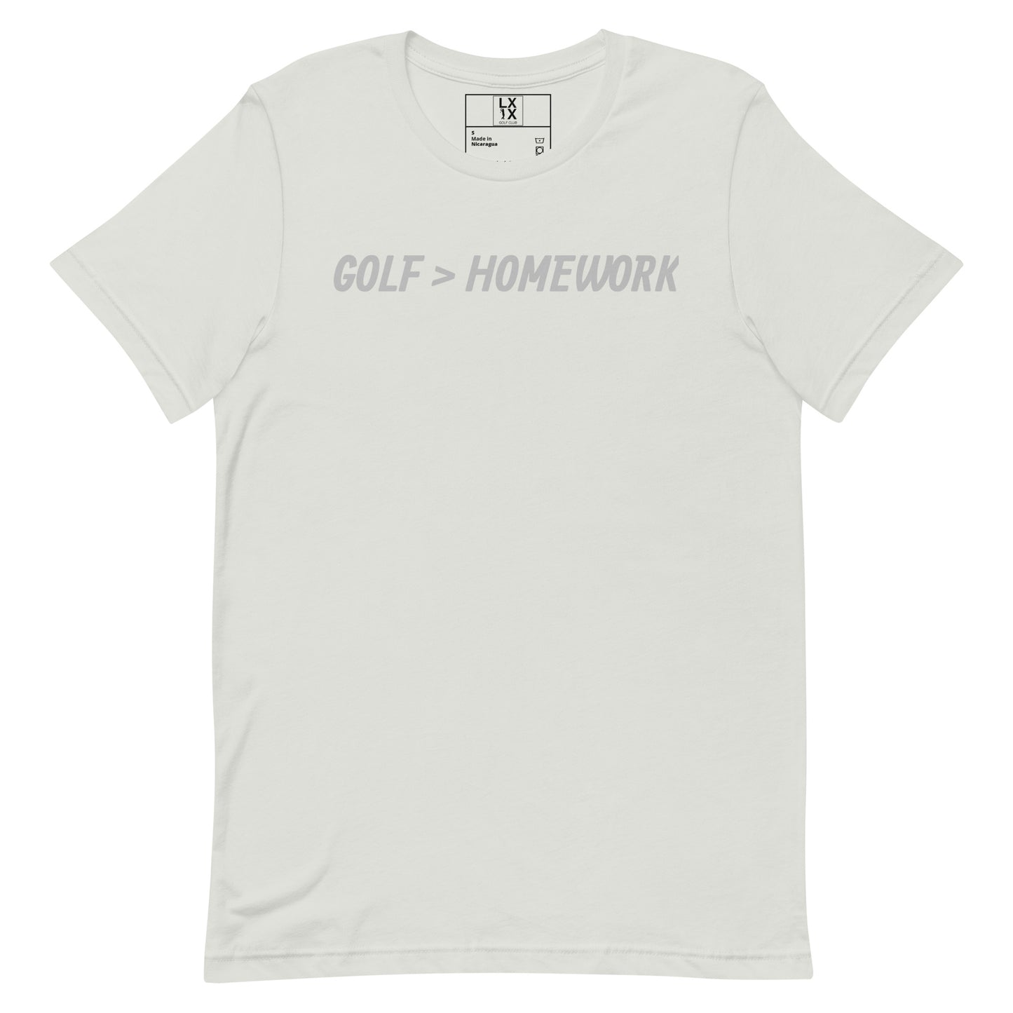 Golf > Homework Unisex t-shirt - Silver Logo