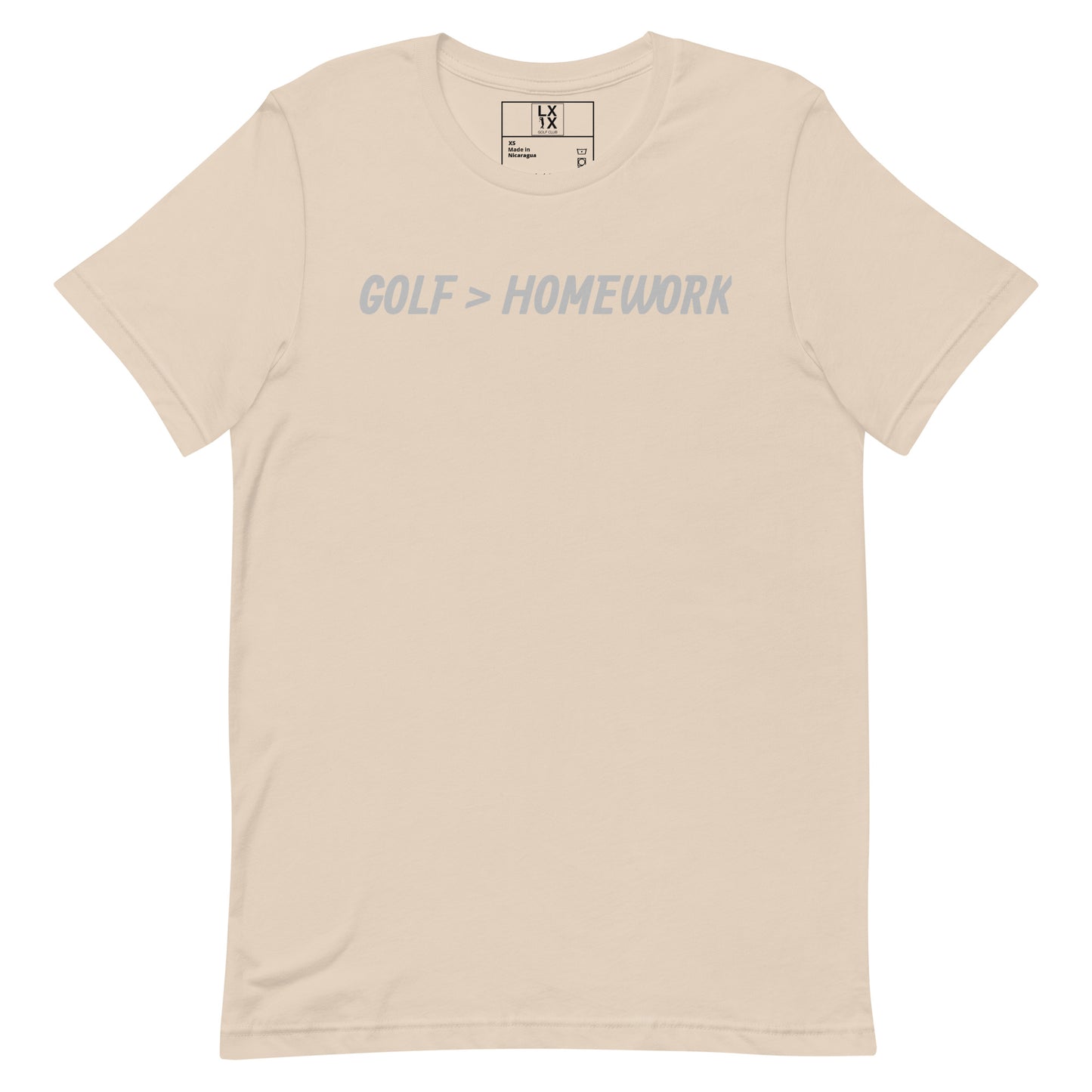 Golf > Homework Unisex t-shirt - Silver Logo