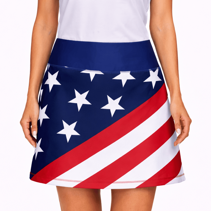 USA Flag Ladies Active SKORT by ReadyGOLF
