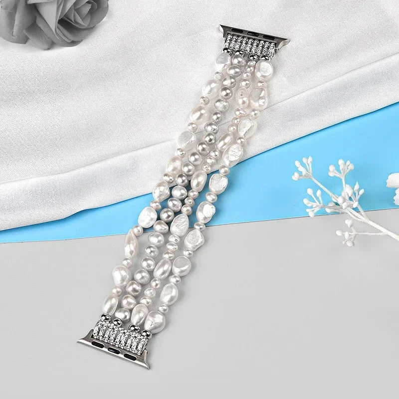Real Pearl Apple Watch Band Series 11/10/9/8/7/6/5/4/ SE / Ultra 1/2/3