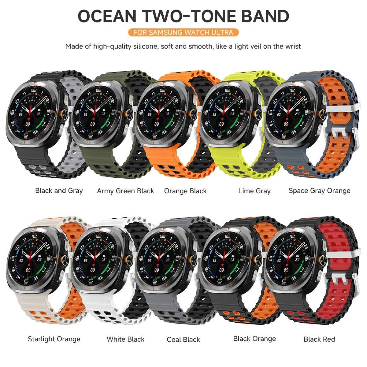 Silicone Samsung Galaxy 7 Ultra Watch Band 47MM