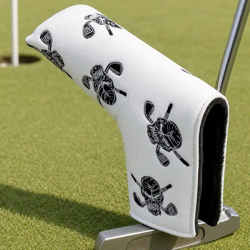 Dancing Skulls Putter Cover - Blade Style (White/Black)