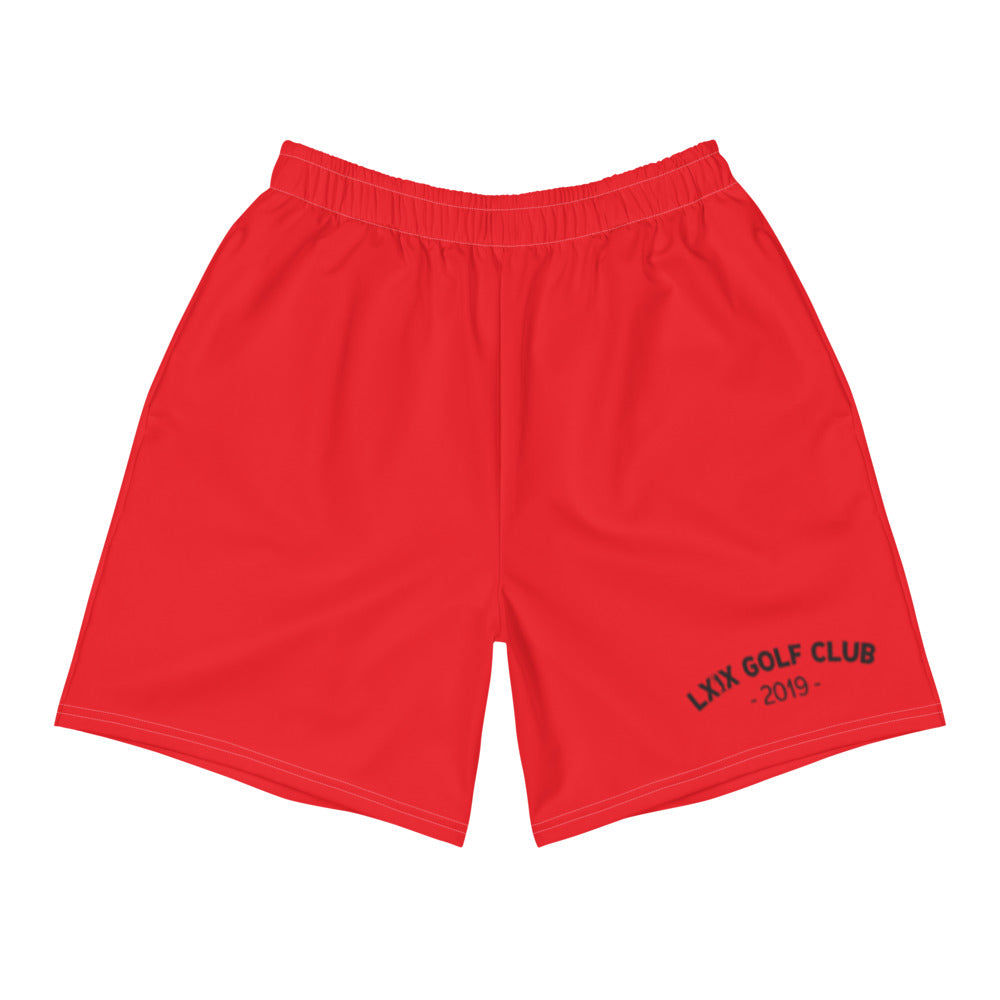 Arch Logo Men's Athletic Long Shorts - Red