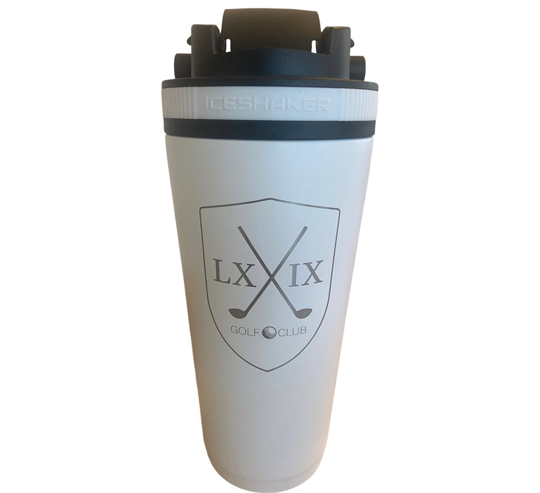 Ice Shaker 28oz Bottle - LXIX Golf Club Shield Logo