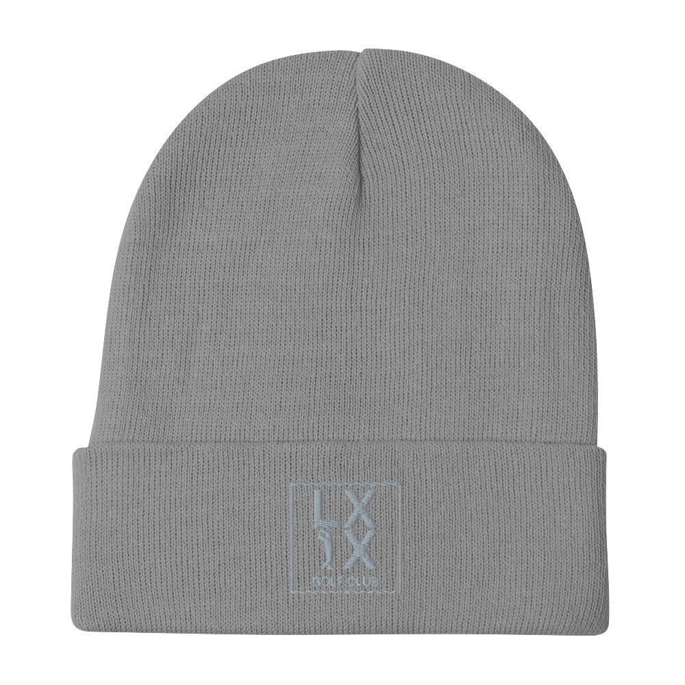 Box Logo Embroidered Beanie - Gray Logo
